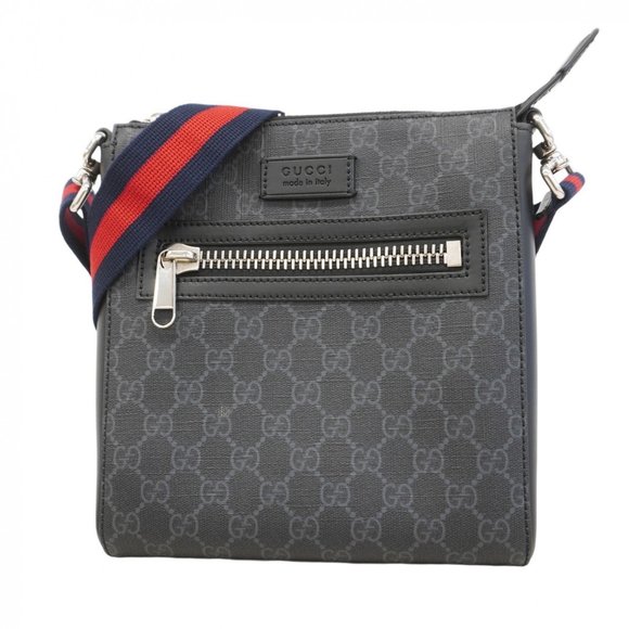 Gucci GG Supreme Shoulder Bag 523599 Black Men's P1241377 - Picture 1 of 10